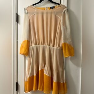 Topshop dress yellow and cream size 6